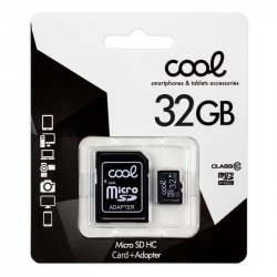 Tarjeta Memoria Micro SD con Adapt. x32 GB COOL (Clase 10)